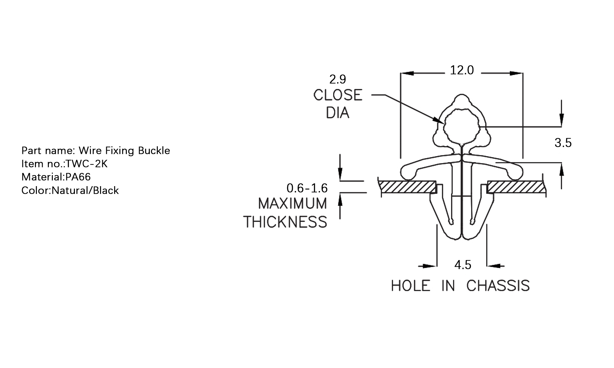 Wire Fixing Buckle TWC-2K